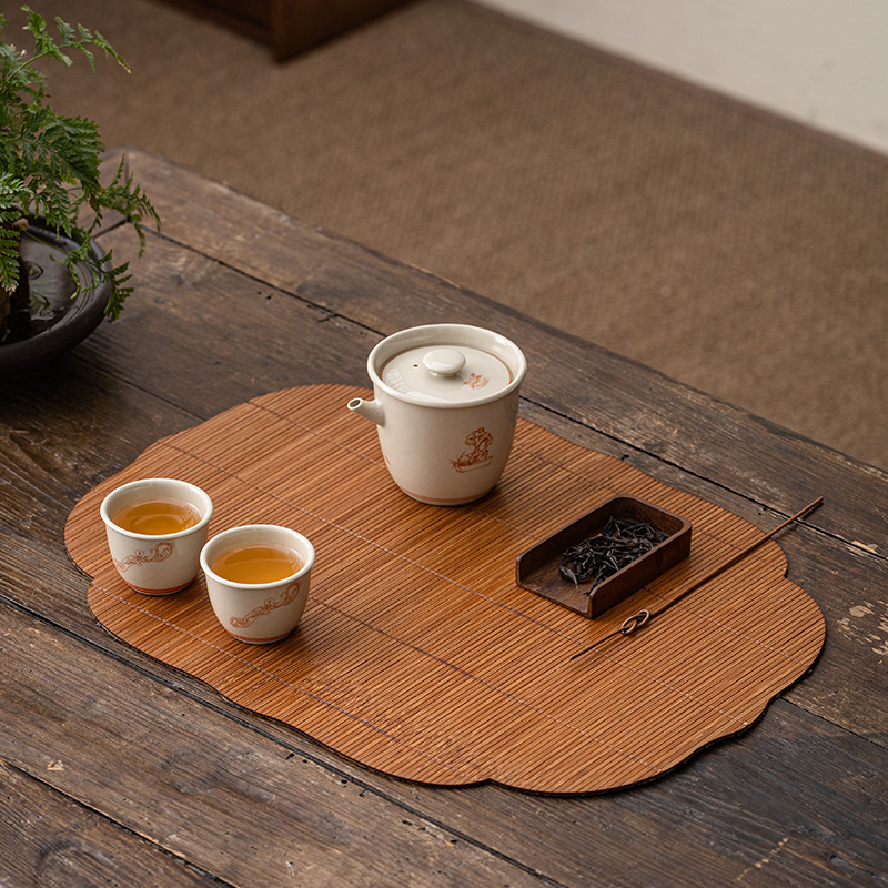 Tre đan sơn lớn chiếu chủ nhân chiếu trà cách nhiệt không thấm nước chiếu trà bàn cờ vải Bộ trà nghệ thuật chiếu trà phụ kiện trà đạo