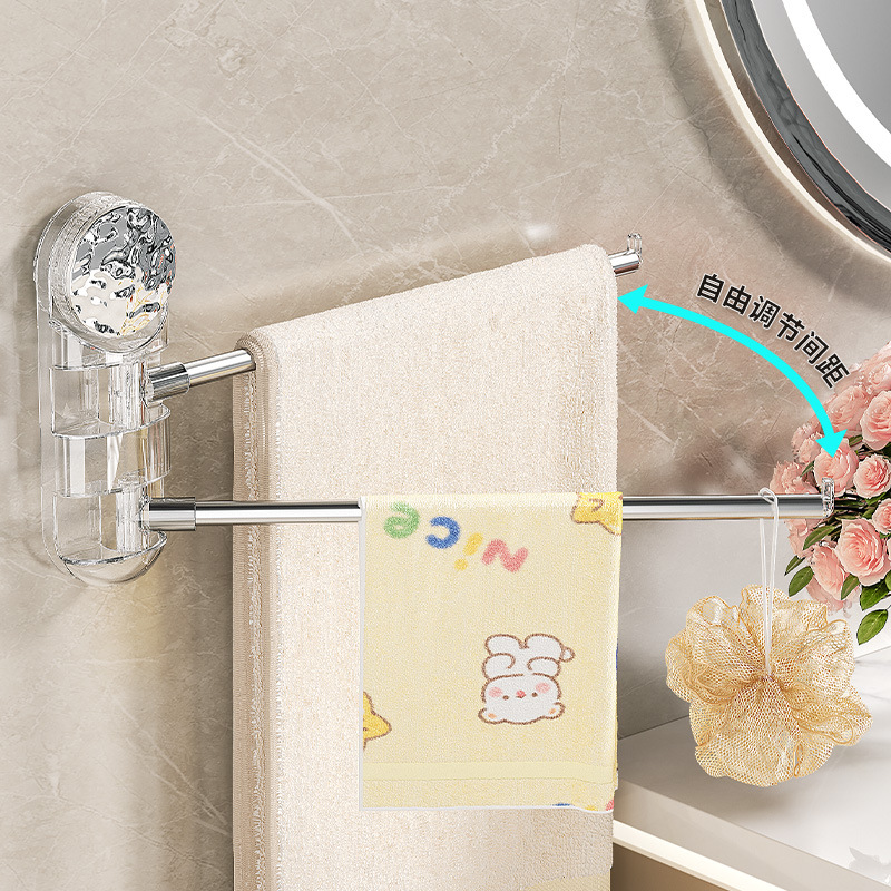 Giá treo khăn cốc hút nhà vệ sinh không cần đục lỗ xoay nhiều thanh giá treo nhà vệ sinh nhà vệ sinh