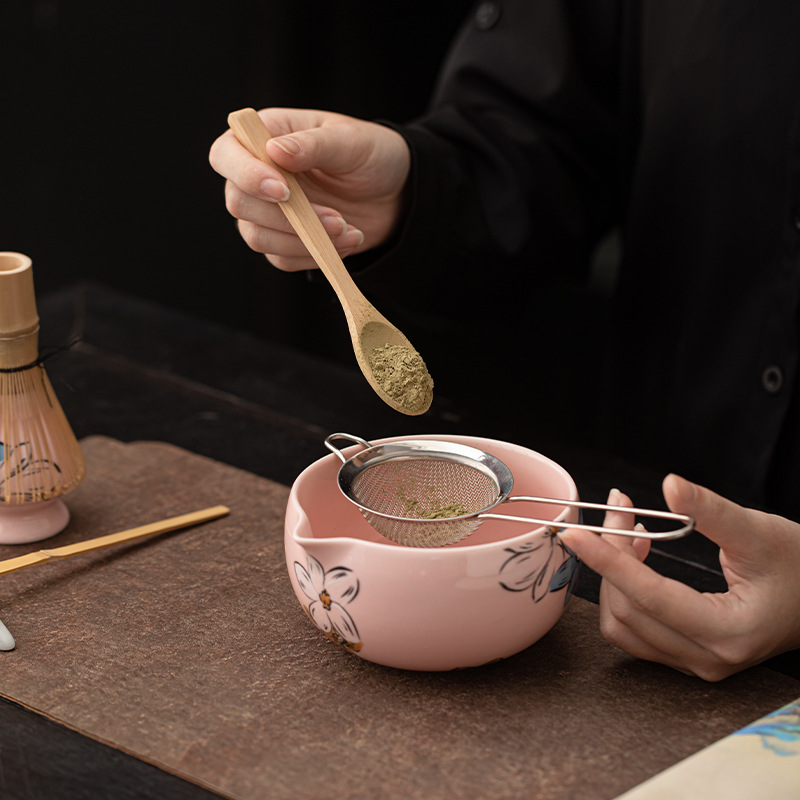 Hoa anh đào Manhua Matcha Bộ tám món Thời Tống Dụng cụ đặt trà Bình trà đứng Máy khuấy trà Baixi Bát matcha gốm sứ