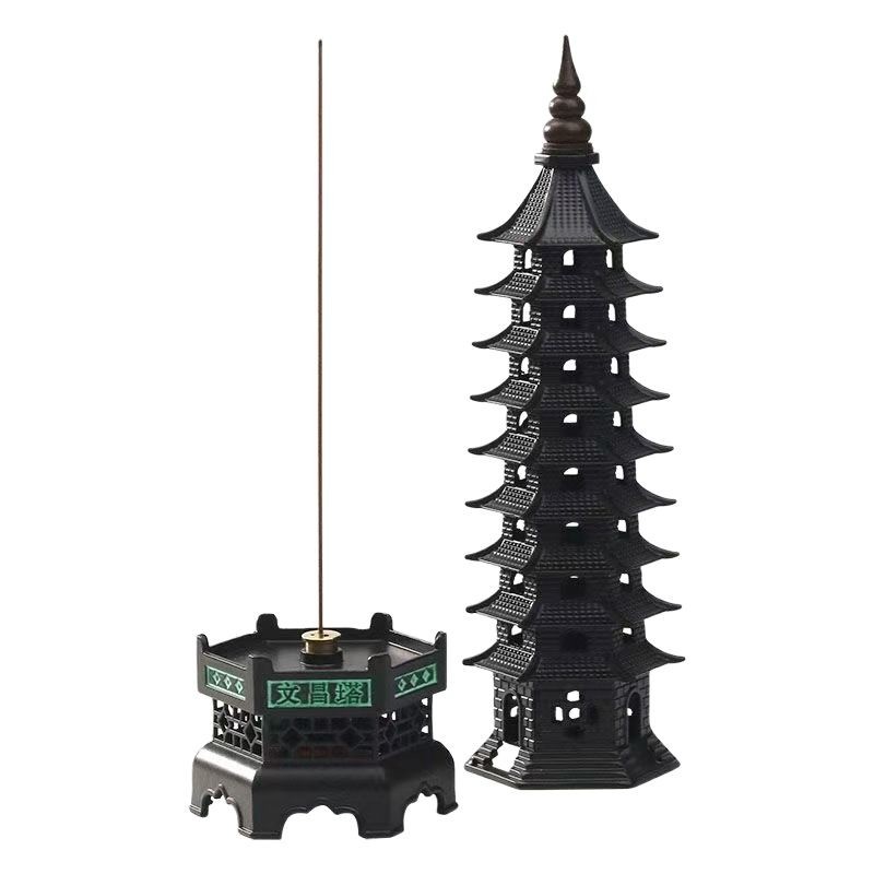 Lư hương tháp Văn Xương, lư hương gỗ đàn hương trong nhà gia dụng, hộp hương dây cổ điển, lư hương, đồ trang trí sáng tạo