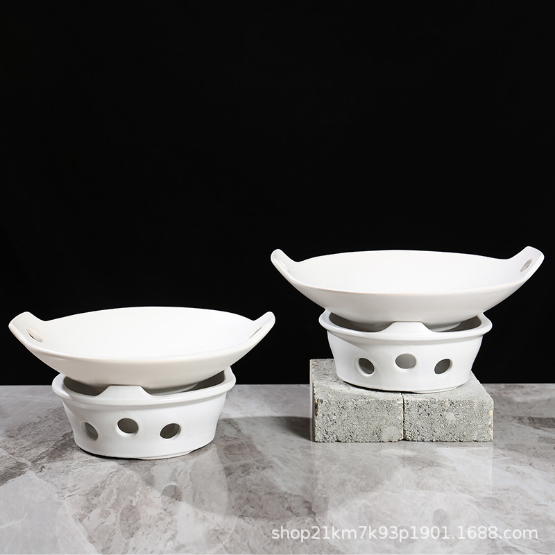 Đĩa gia nhiệt cồn, thịt chiên nhỏ bằng gốm cạn, bộ đồ ăn, cùng kiểu, nồi khô, nến, bếp nhà Minh, thương mại, món ăn Hồ Nam kiểu Trung Quốc mới