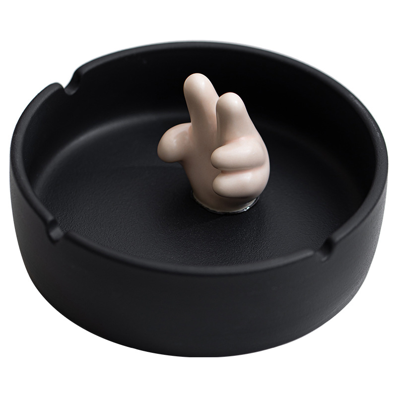 Gạt tàn chống tro bay cảm giác cao cấp gạt tàn phòng khách gia dụng cá tính sáng tạo gạt tàn gốm sành điệu trang trí vui nhộn