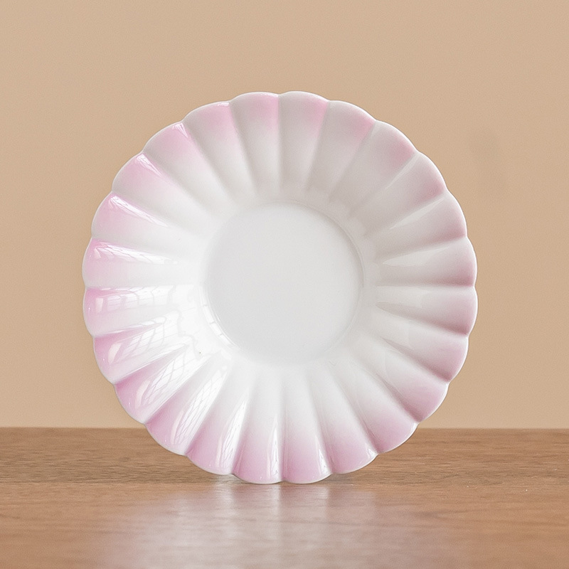 Giá đỡ cốc trà màu tím gradient, đế lót ly bằng gốm khóa giấc mơ, phụ kiện trà đạo tinh tế, đĩa kiểu Trung Quốc, khay đựng đồ ăn nhẹ nhỏ, một mảnh.