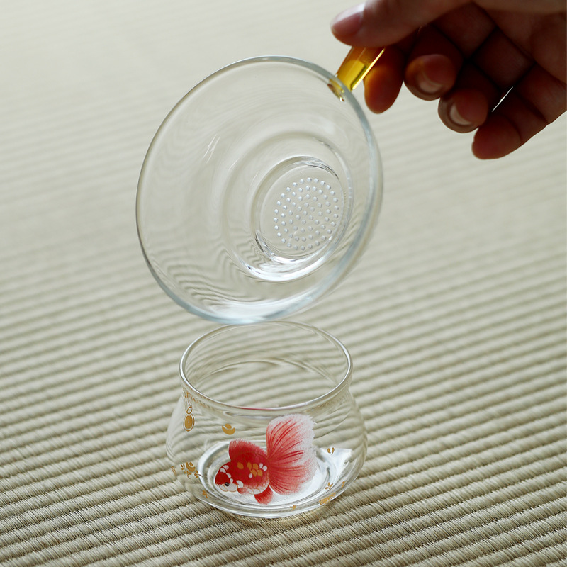 Cao borosilicate thủy tinh chịu nhiệt lọc trà lọc trà bộ phụ kiện lọc lá trà tách trà phễu