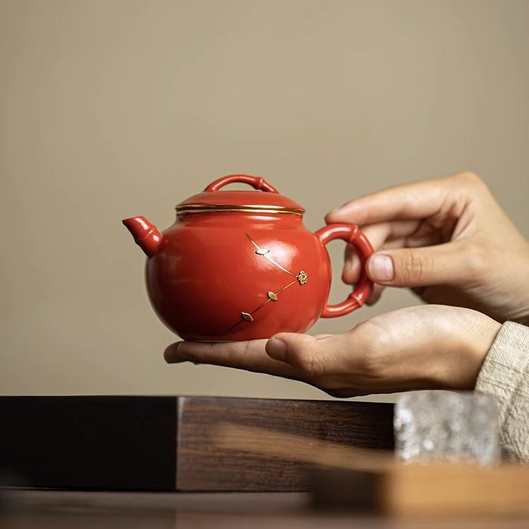 Bình trà móng tay Bình gốm sứ bình trà bình trà Bình gốm sứ bình trà nhỏ bình trà gốm sứ Bình pha trà mở bình trà hộp quà