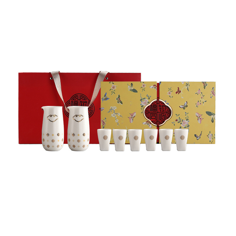 Lễ hội Trung thu Quà tặng Nhà thiết kế sáng tạo Rượu Bộ dụng cụ Rượu Bộ Hộp quà Boutique Bộ Bình Rượu Logo Doanh nghiệp