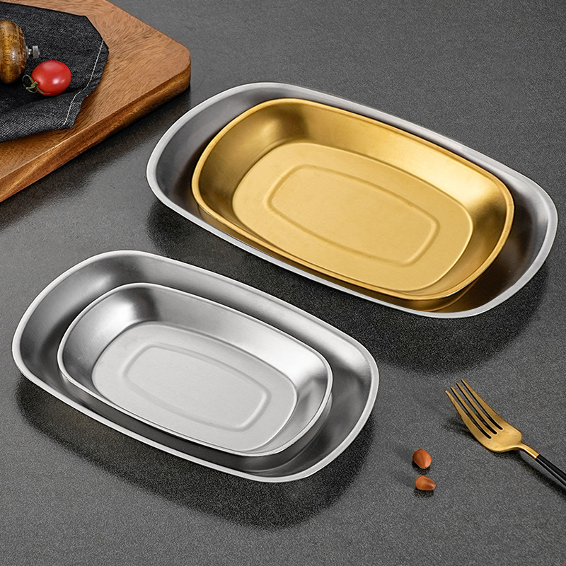 Đĩa oval inox đựng bò lagu - mực hấp - cá hấp - nai né, khay inox đựng thức ăn nhà hàng PBCP37