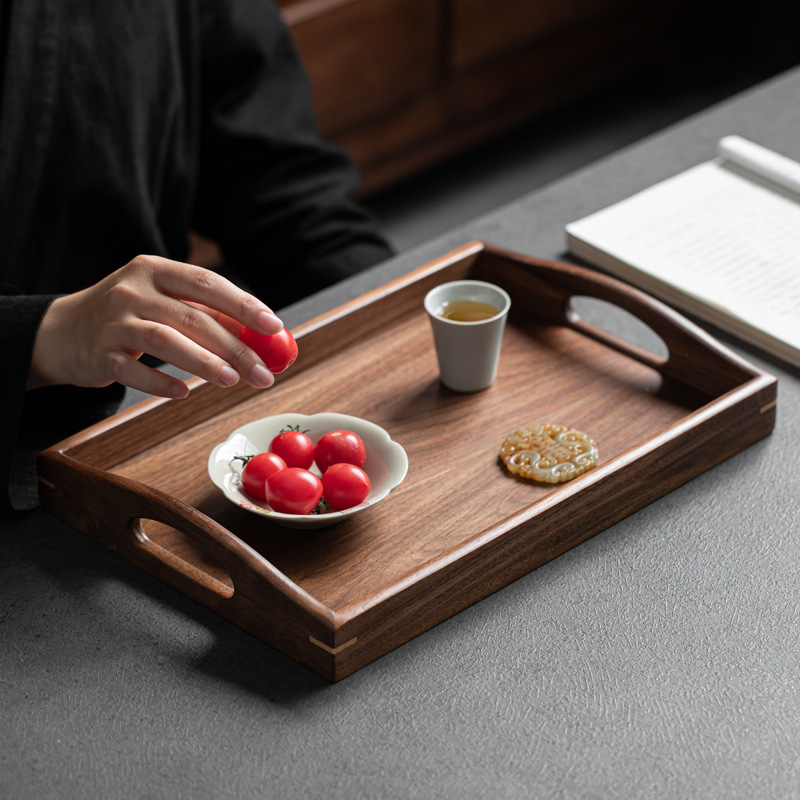 Bán buôn khay đựng óc chó khay đựng bọt khô Cỡ lớn Cỡ Nhỏ Khay đựng bánh Bắc Âu khay đựng đồ ăn nhẹ sushi hình chữ nhật bằng gỗ khay đựng trà