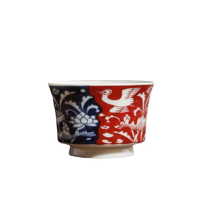 Cốc trà màu xanh và trắng cốc chủ nhân gốm sứ cốc cá nhân đơn men ngọc sáng tạo retro cốc trà trà uống trà bán buôn