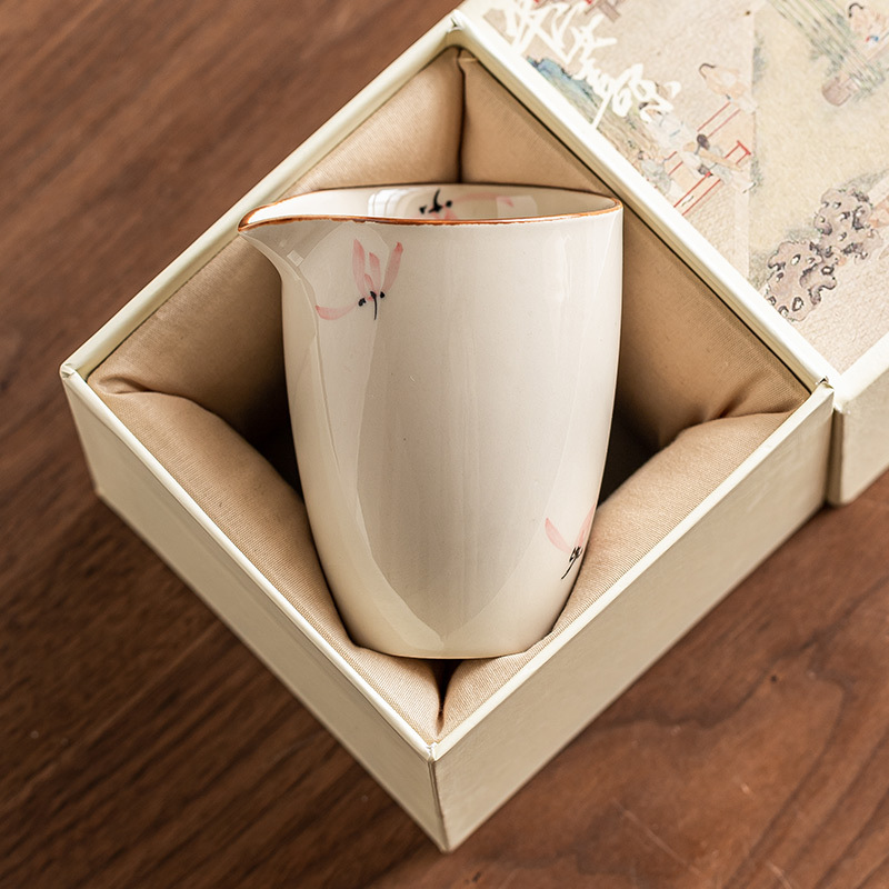 Nhà máy vẽ tay hoa lan màu hồng cốc gốm cốc công cộng cốc đồng phục cao cấp phụ kiện trà bộ trà phân chia trà