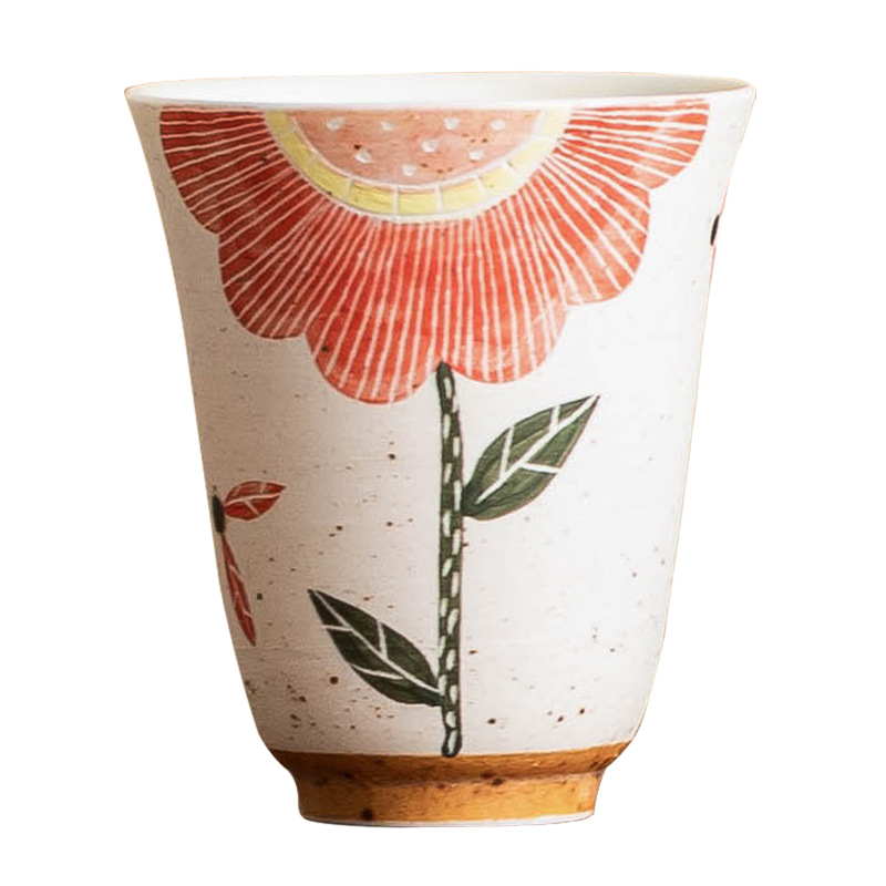 Chén trà hương gốm sứ chạm khắc màu hồng, cốc chủ nhân đãi khách gia dụng, cốc cao cấp đơn, bộ trà kungfu, chén trà