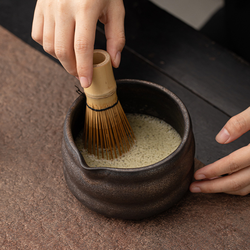 Bộ trà Matcha phong cách Nhật Bản Bộ bàn chải trà Baibenli Bộ dụng cụ đặt trà thời nhà Tống Bộ trà tre ba mảnh Sản phẩm mới xuyên biên giới