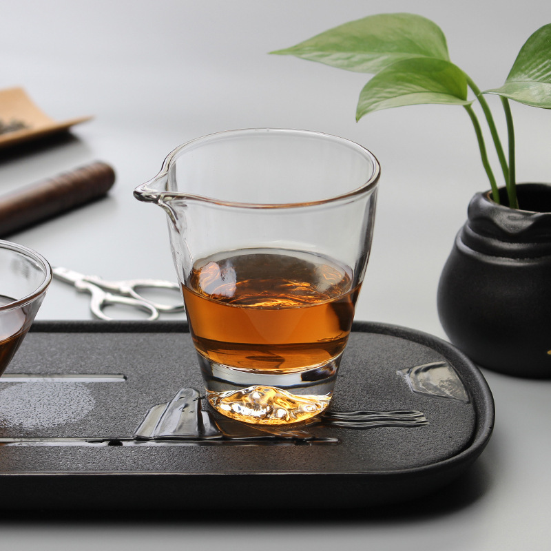 Nhà sản xuất bán buôn cốc thủy tinh, cốc công cộng có hình búa dưới đáy núi Phú Sĩ, bộ trà thủy tinh chịu nhiệt dày