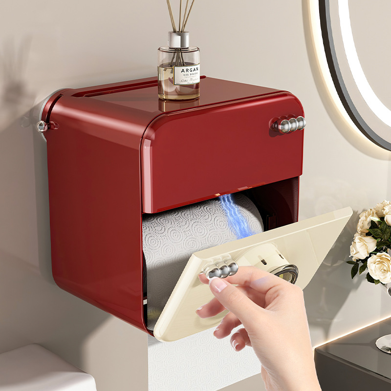 Cốc hút hộp đựng giấy vệ sinh thơm phòng tắm hộp đựng khăn giấy vệ sinh không đục lỗ hộp đựng giấy vệ sinh treo tường nhà vệ sinh