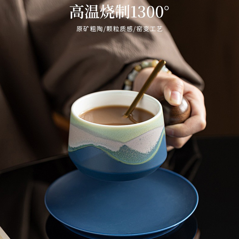 Cốc cà phê văn hóa và sáng tạo Guochao, cốc trà gốm sứ tinh tế, cốc có giá trị cao, cốc sứ quà tặng