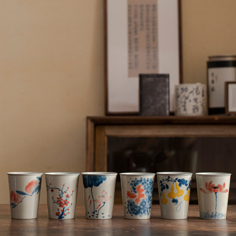 Cốc trà vẽ tay cốc cốc cốc cốc cốc cốc cốc cốc cốc sứ công phu gia dụng sáng tạo cốc nước dung tích lớn