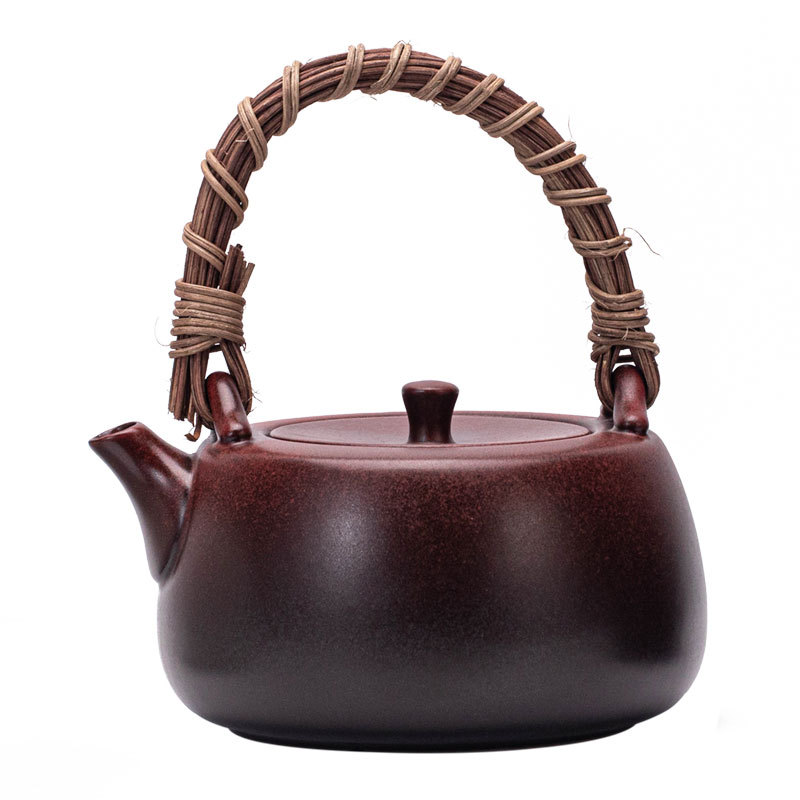 Ấm trà Kung Fu gốm sứ thủ công ấm trà Kung Fu gia dụng ấm trà đơn dệt mây đơn giản