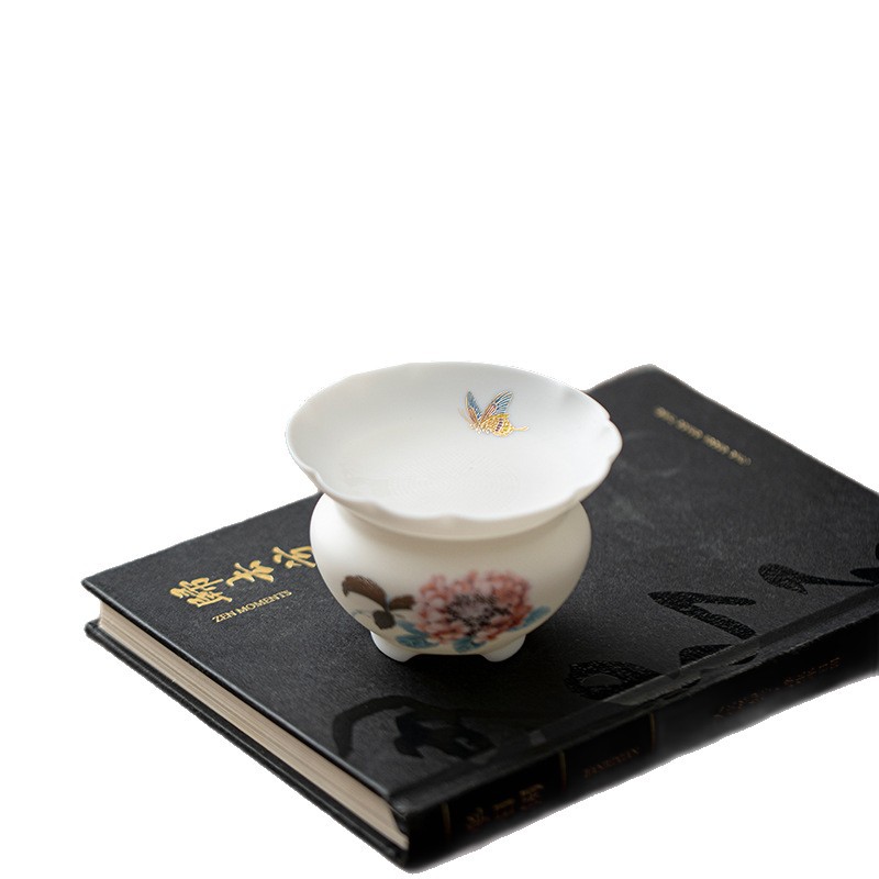 Ngọc sứ lọc trà gốm lọc trà chống lá kung fu bộ trà phụ kiện trà nghệ thuật lọc trà thảm bộ quà tặng