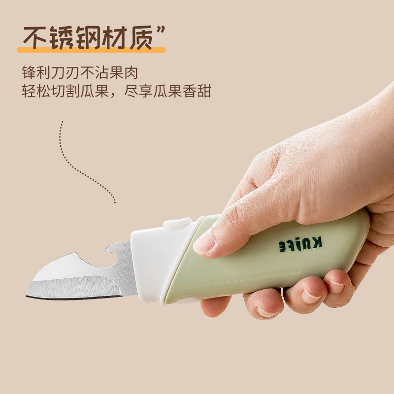 Dao gọt gọt hoa quả Dụng cụ mở nắp gấp 5 trong 1 dùng cho sinh viên văn phòng đa chức năng dùng cho ký túc xá gia dụng