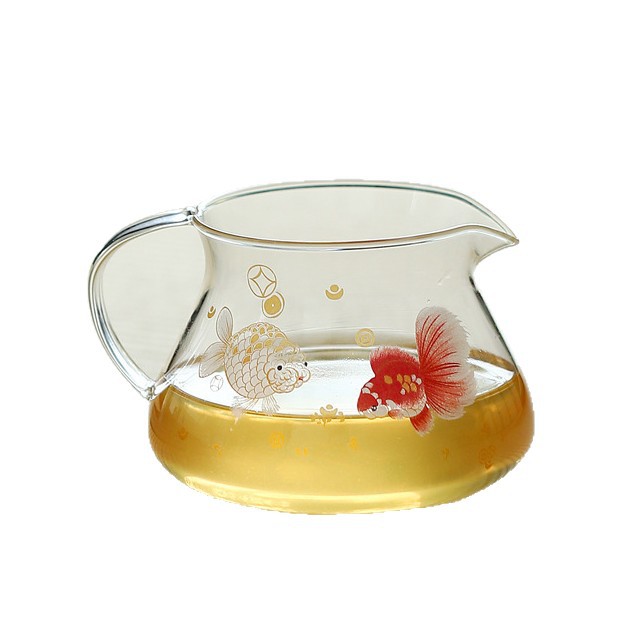 Bộ ấm chén trà bằng thủy tinh borosilicat cao cấp, dày dặn, chịu nhiệt, kèm phụ kiện pha trà kung fu, vách ngăn trà và chén đều.