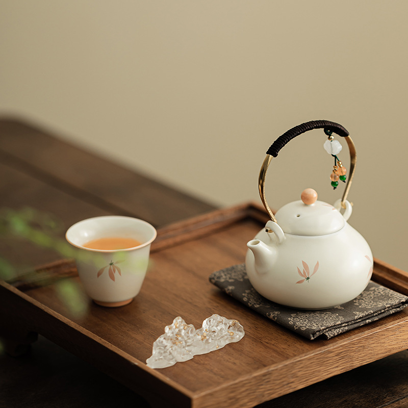 Chuông gió phong lan Ấm cầm xà nhỏ giọt dụng cụ pha trà Kung Fu Trung Quốc gia dụng Ấm pha trà lọc gốm sứ vẽ tay