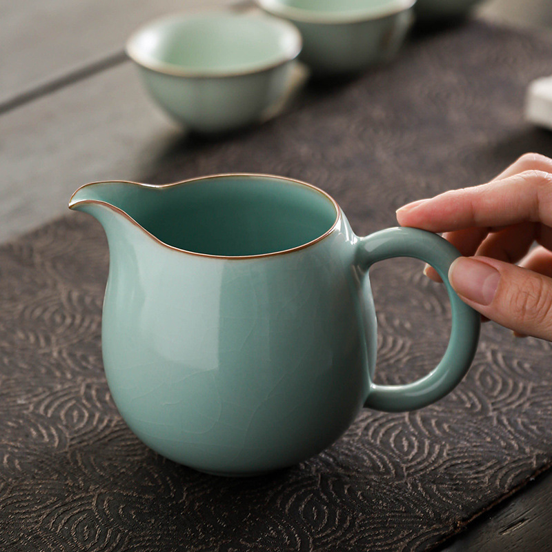 Lò nung Houhu thủ công Ru lò trà biển công thức tách trà gốm sứ tách trà công hộp quà mở sứ cổ