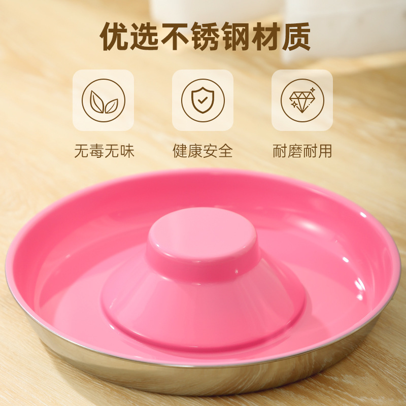 Bát ăn cho thú cưng bằng thép không gỉ kiểu nóng Amazon Bát ăn chậm cho chó Bát thú cưng đa năng chống sặc cho mèo và chó
