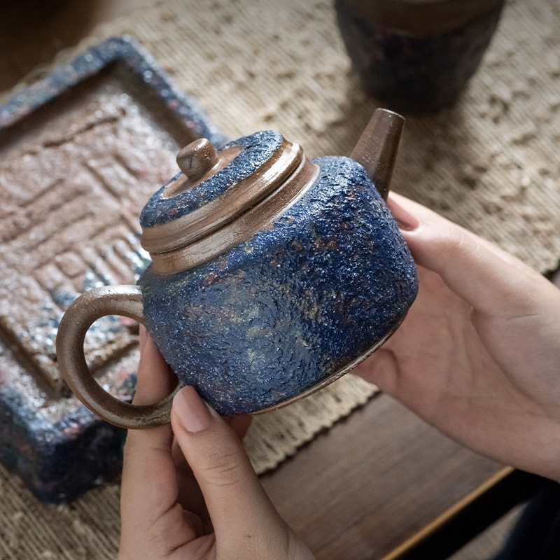 Ấm hình chuông Đức ấm trà kiểu Nhật ấm pha trà gia dụng gốm thô thủ công nguyên chất mỏ đá cũ ấm đơn bảo tàng có giấy chứng nhận