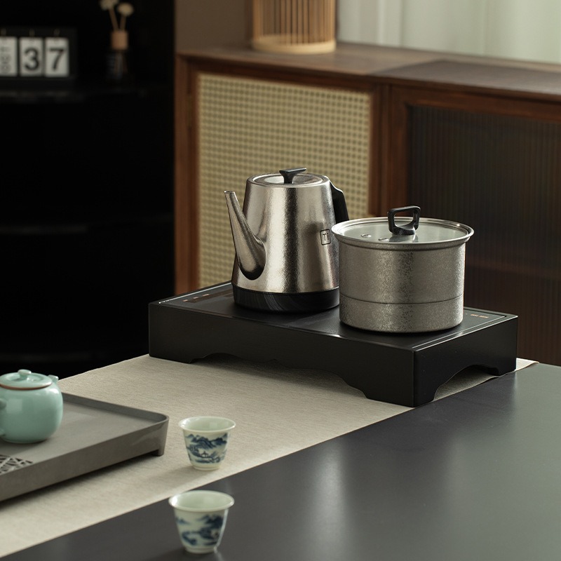 Khung bếp trà điện bằng gỗ óc chó Khung gỗ rắn 39,5*22,5 Bàn trà nhúng Khung đứng điện từ