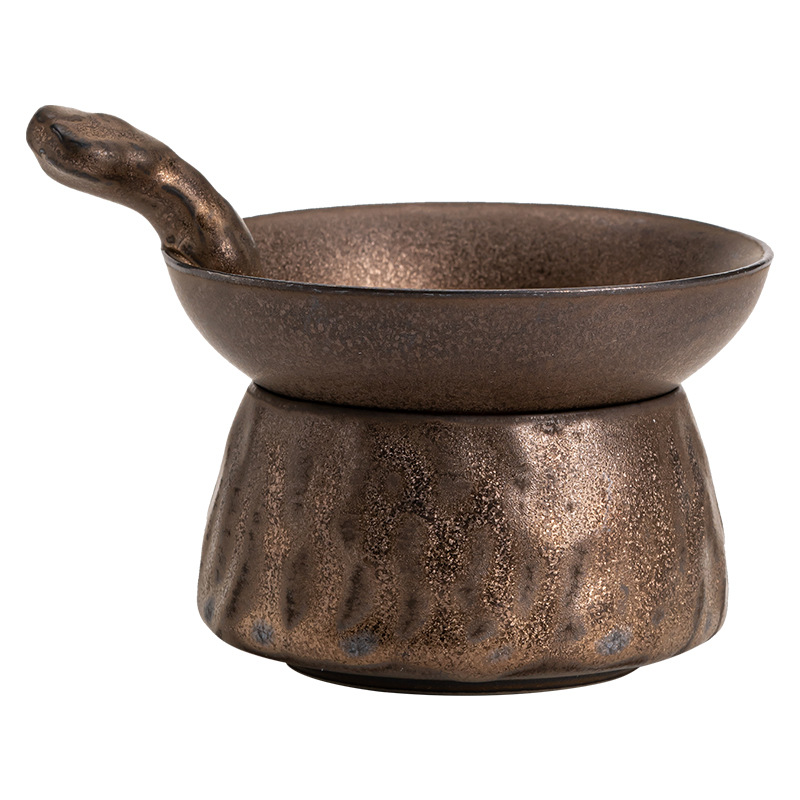 Phong cách Nhật Bản mạ Vàng MEN trà Ruyi vải không dệt lọc bã trà gốm lọc trà lọc trà Kung Fu trà đạo