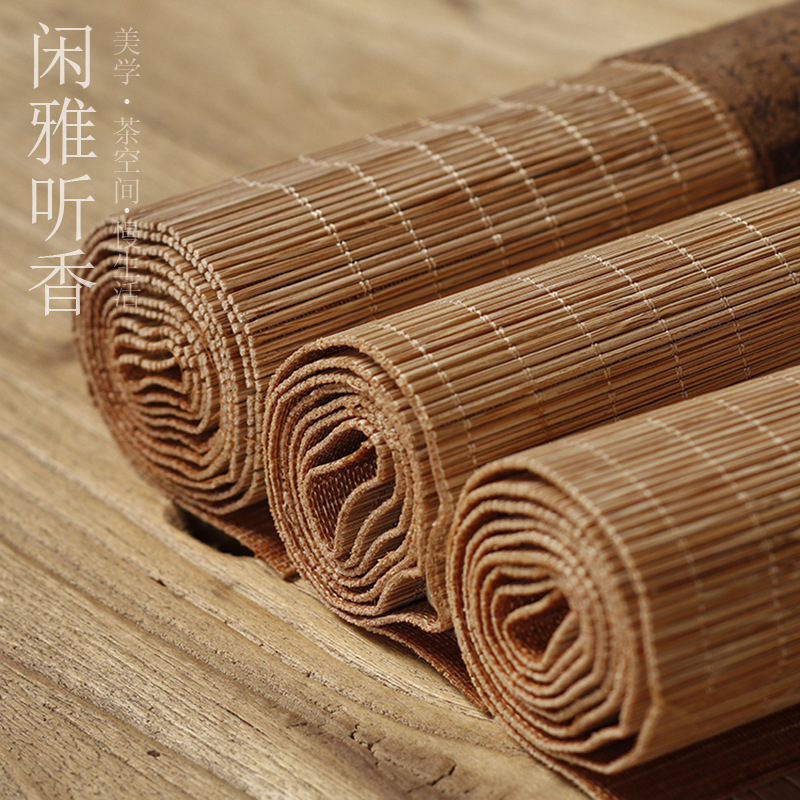 Vải nghệ thuật, chiếu trúc, chiếu trà, vải lanh, cờ bàn thiền, khay trà kiểu Nhật, đệm trà, khăn trải bàn trà, khăn trà, rèm trà