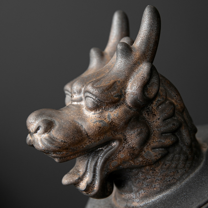 Hộp trà đầu thú 12 cung hoàng đạo, hộp gốm kín, hộp trà chống ẩm cỡ lớn cao cấp cổ điển, hộp bảo quản