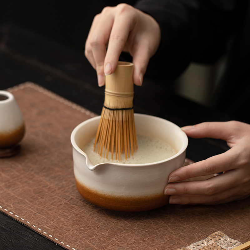 Lò biến đổi sóng trăng lưỡi liềm bát matcha sứ bình trà đứng bàn chải trà thời Tống đặt trà dụng cụ trà Baixi phụ kiện bộ trà