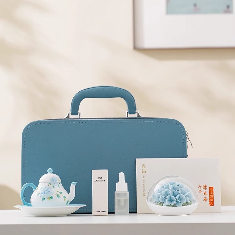 Bộ ấm trà văn hóa và sáng tạo Guochao ấm pha trà quà lưu niệm cao cấp Máy khuếch tán hương thơm không lửa Công ty Hộp quà họp thường niên