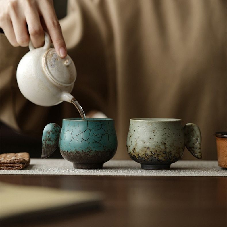 Cốc đôi văn hóa và sáng tạo cổ điển, cốc trà cho người lớn tuổi, cốc quà tặng tân gia, cốc nước quà tặng doanh nghiệp