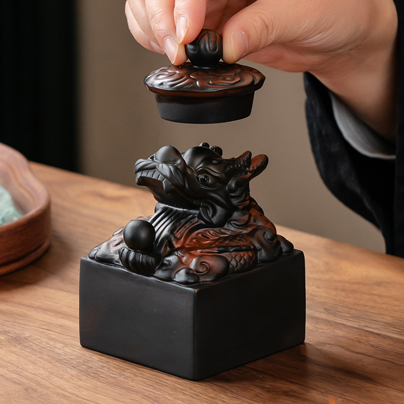 Đồ trang trí nhà bằng gốm sứ làm thủ công Panlong Yuxi trà vật nuôi gốm sứ đồ trang trí bàn trà bàn trà phụ kiện bộ trà Kung Fu