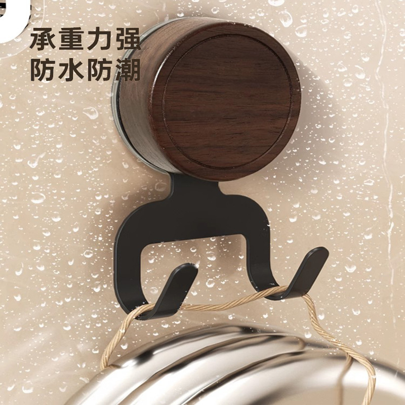 Móc cốc hút gỗ óc chó không đục lỗ treo giấy kéo chuyên dụng cho nhà vệ sinh chịu lực mạnh móc dính gỗ rắn kiểu cổ