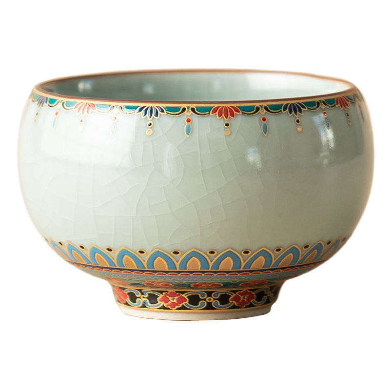 Cốc thiền Ruyao Đôn Hoàng Cốc gốm sứ có thể mở được cốc trà gia dụng cốc chủ nhân cốc chuyên dụng cá nhân cốc trà kiểu Trung Quốc