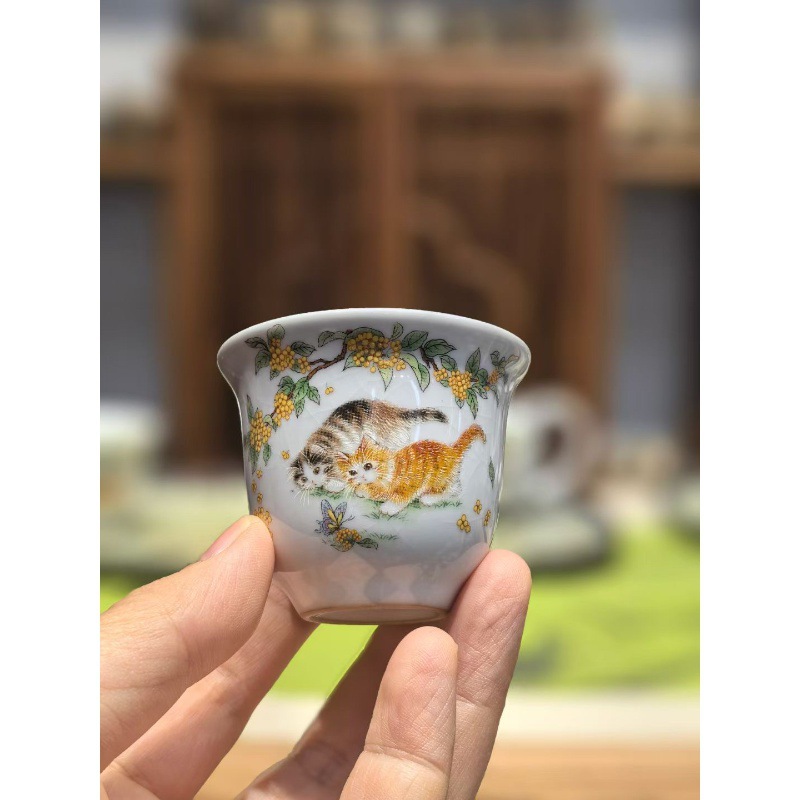 Li Huiyi cốc trà Ru Kiln mới cốc trà gốm sứ cốc trà chuyên dụng cá nhân gia dụng cốc đơn nhỏ bộ trà Kung Fu