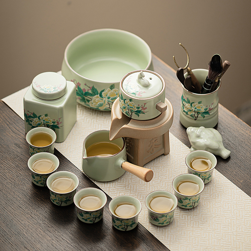 Đồ pha trà tự động hoa dâm bụt hộp quà tặng hộp pha trà lười dụng cụ pha trà tự động văn phòng gia dụng