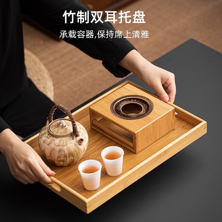 Bán buôn bếp trà ấm bằng tre đế nến sưởi ấm bàn trà gia dụng ấm trà cốc công dụng cụ ấm trà Phụ Kiện Bộ trà Kung Fu