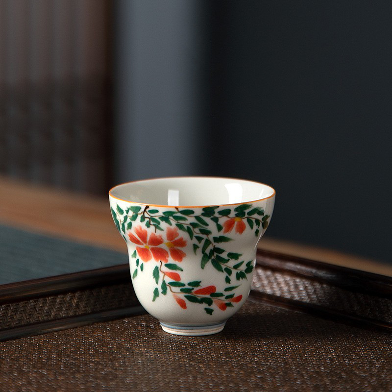 Cốc trà nam nữ vẽ tay màu men cốc đơn gốm sứ gia dụng cốc đơn cỡ nhỏ cốc trà giá trị cao