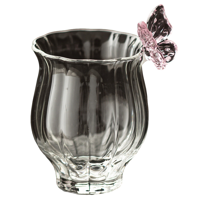Bộ ấm trà cốc trà thủy tinh borosilicate hoa hồng cốc chủ nhân trong suốt chịu nhiệt văn phòng gia dụng bộ trà kungfu nữ