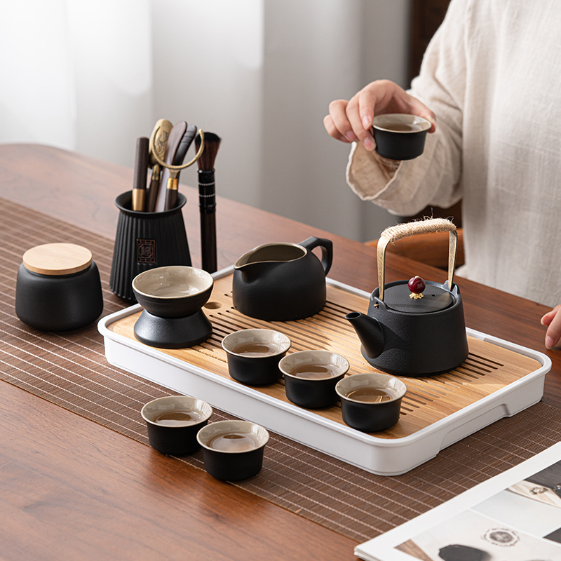Bộ trà du lịch xách tay kiểu Nhật bộ nhỏ tách trà gốm sứ ngoài trời ấm trà đơn giản gia dụng bán buôn quà tặng