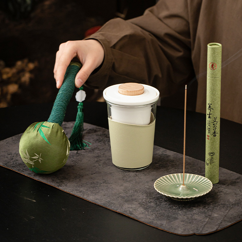 Cốc pha trà gốm sứ, bộ trà sáng tạo, quà tặng tay, hương thơm, hộp quà búa kinh lạc, quà tặng nhỏ