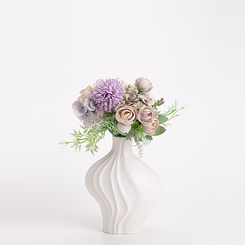 Bình sóng hiện đại mới Trung Quốc gốm sứ sáng tạo bình hoa trang trí trang trí cửa ra vào phòng khách giả hoa