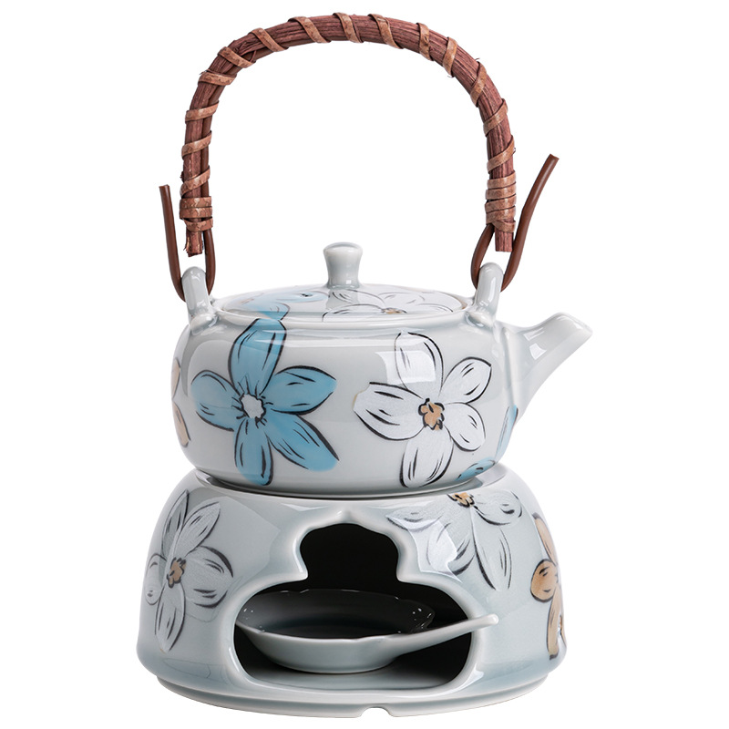 Bộ ấm trà bếp trà màu xám đá Bộ ấm trà đồ nấu trà gốm sứ gia dụng Nhật Bản đế bàn nướng khô không pha trà đạo