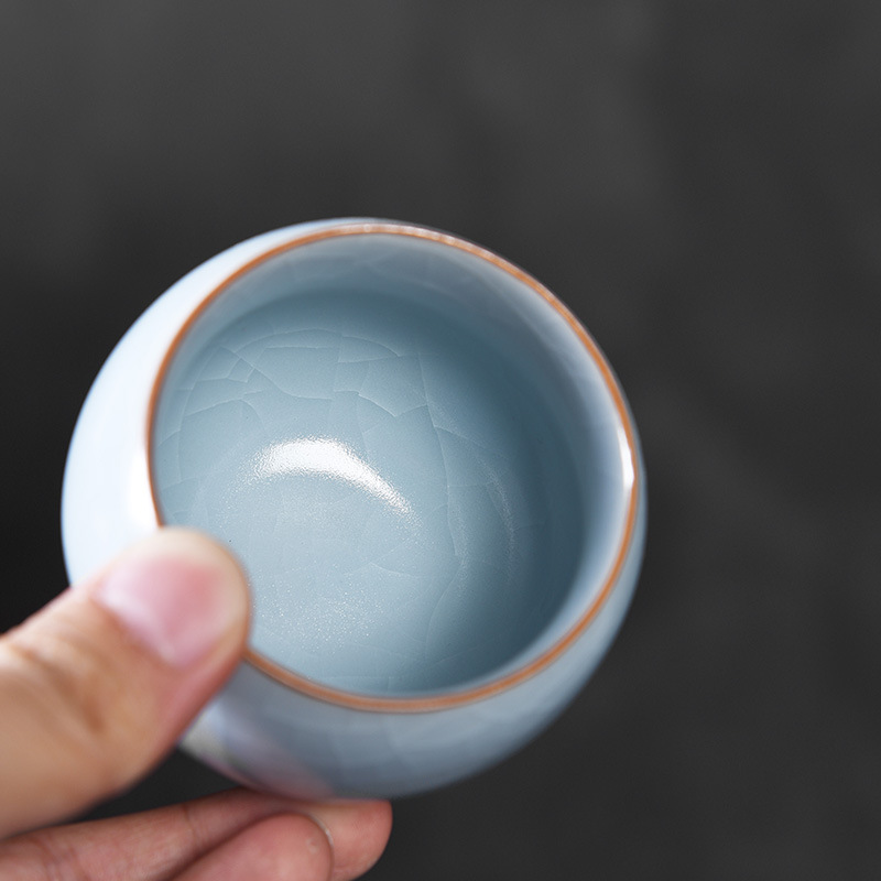 Năm cốc trà gốm sứ nổi tiếng bộ trà Kung Fu cốc chủ nhân cốc đơn Ru lò chính thức cốc trà quà lưu niệm