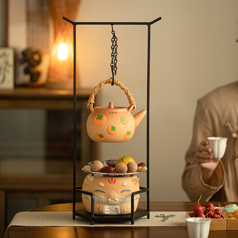 Bếp gốm điện Xiaolong, bếp đốt than, nồi cầm xà kết hợp, bếp nhỏ, nồi gốm chịu nhiệt độ cao, có thể đốt khô, trọn bộ trà Kung Fu