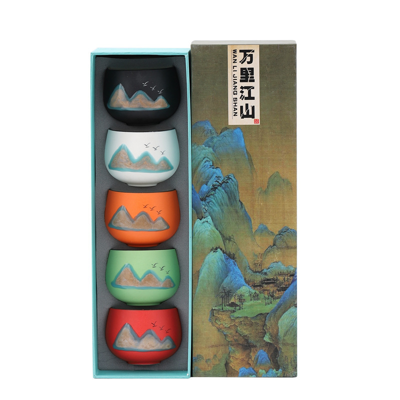 Cốc trà Yuanshan, cốc chủ nhà gốm sứ, bộ trà Kung Fu, cốc đơn, trà, bán buôn quà lưu niệm đơn